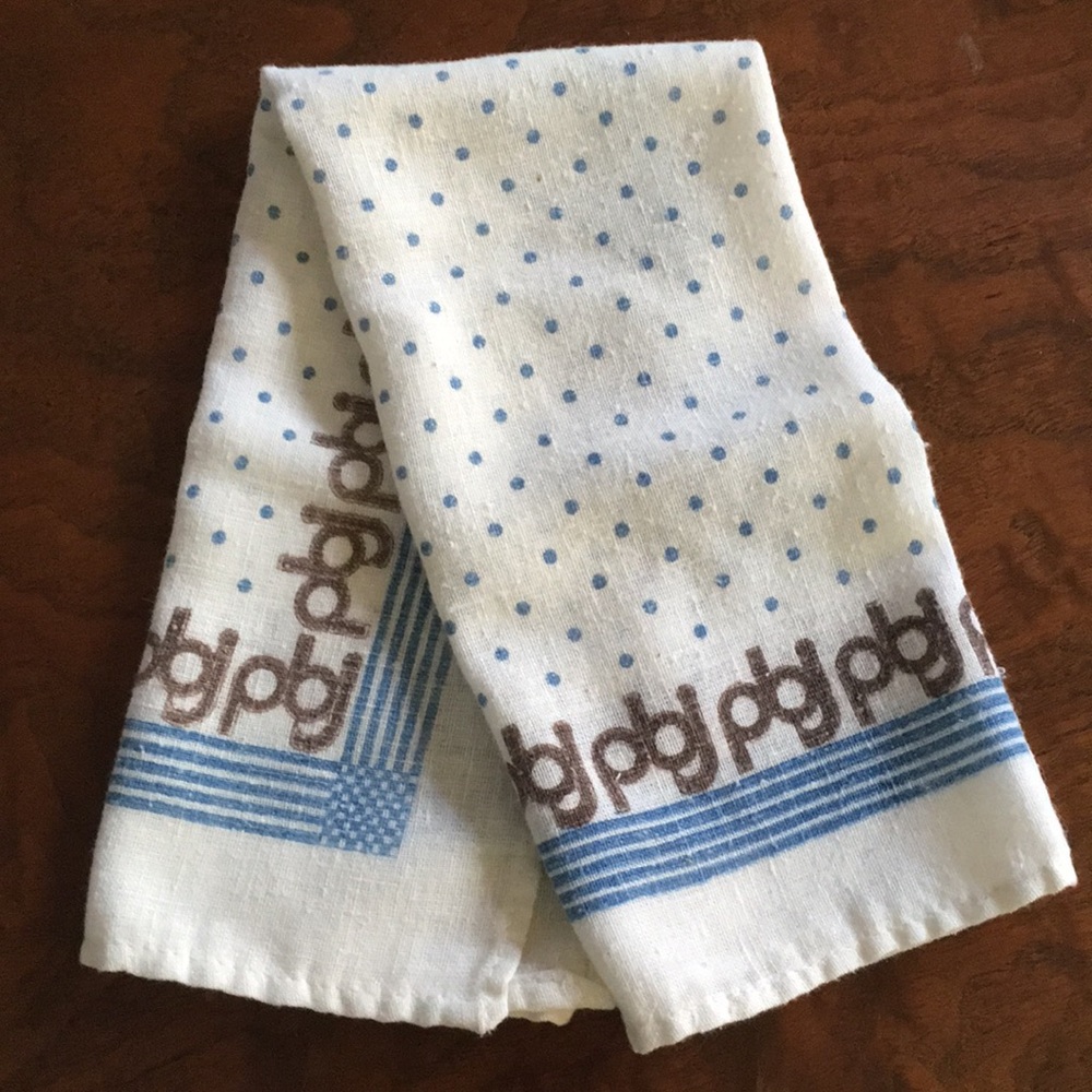 Vintage designer pbj square linen scarf 1970s